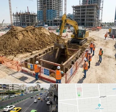خاکبرداری و گودبرداری در خیابان دامپزشکی