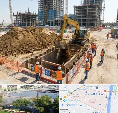 خاکبرداری و گودبرداری در گلستان اهواز