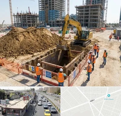 خاکبرداری و گودبرداری در خیابان دماوند