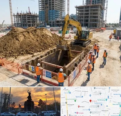 خاکبرداری و گودبرداری در میدان حر 