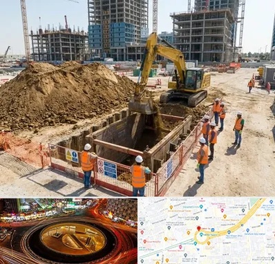 خاکبرداری و گودبرداری در میدان ولیعصر