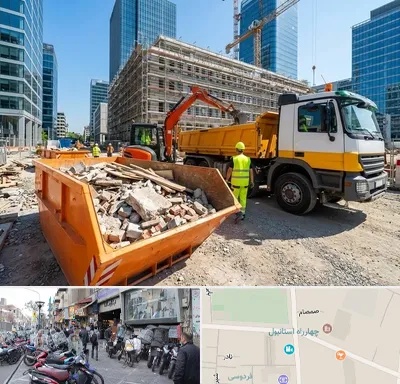 حمل نخاله ساختمانی در چهارراه استانبول