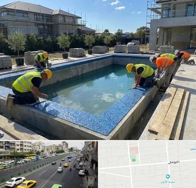 ساخت استخر در خیابان دامپزشکی