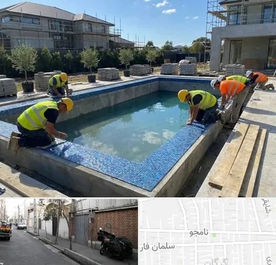 ساخت استخر در خیابان نامجو
