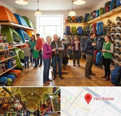 فروشگاه لوازم کمپینگ در بازار وکیل شیراز