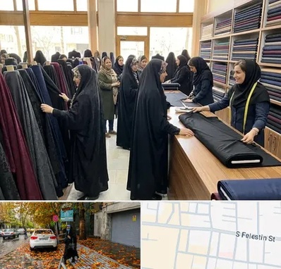 فروش پارچه چادر در خیابان فلسطین 