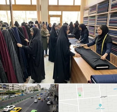 فروش پارچه چادر در خیابان دامپزشکی
