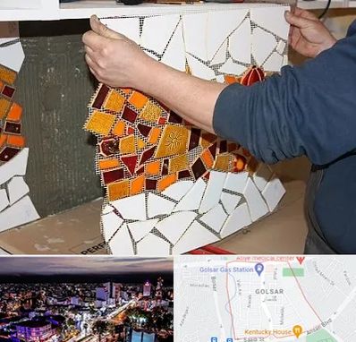 آموزشگاه کاشی شکسته در گلسار رشت