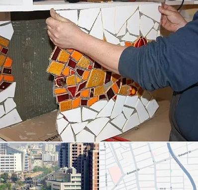 آموزشگاه کاشی شکسته در خیابان بهشتی