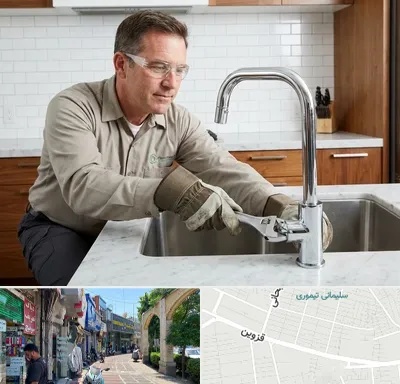 نصب شیرآلات در خیابان قزوین