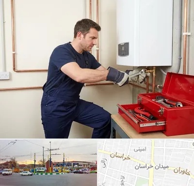 نصب آبگرمکن در میدان خراسان