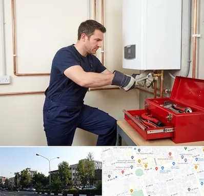نصب آبگرمکن در میدان کاج 