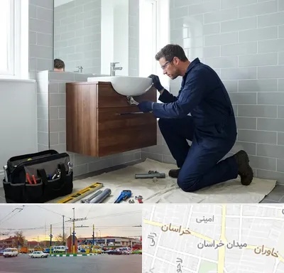 نصب روشویی در میدان خراسان