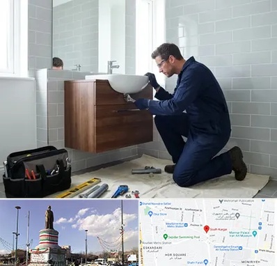 نصب روشویی در کارگر جنوبی 