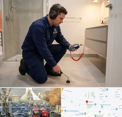 تشخیص ترکیدگی لوله در خیابان آزادی 