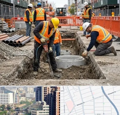 حفر چاه فاضلاب در خیابان بهشتی