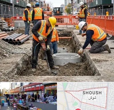 حفر چاه فاضلاب در شوش