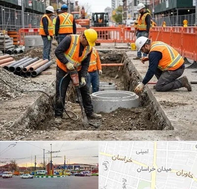 حفر چاه فاضلاب در میدان خراسان