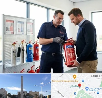 کپسول آتش نشانی در فلکه گاز شیراز 