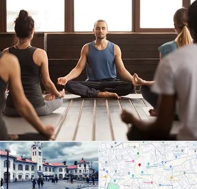 مربی یوگا در میدان شهرداری رشت