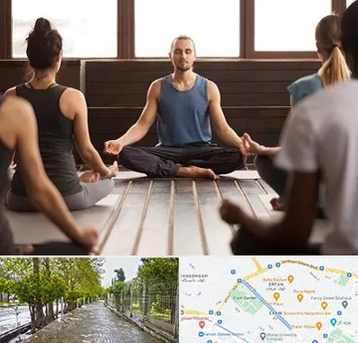 مربی یوگا در خیابان ارم شیراز