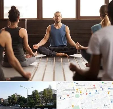 مربی یوگا در میدان کاج
