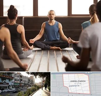 مربی یوگا در خیابان جمالزاده