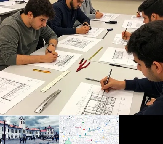 کلاس آمادگی آزمون طراحی معماری در میدان شهرداری رشت