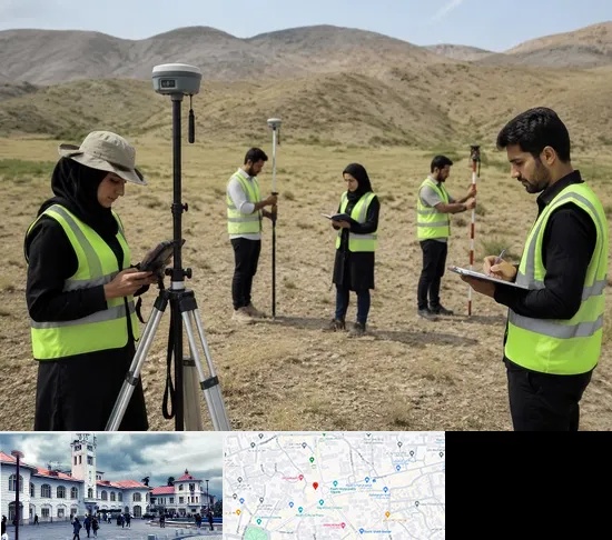 آموزش جامع نقشه برداری زمینی GPS در میدان شهرداری رشت