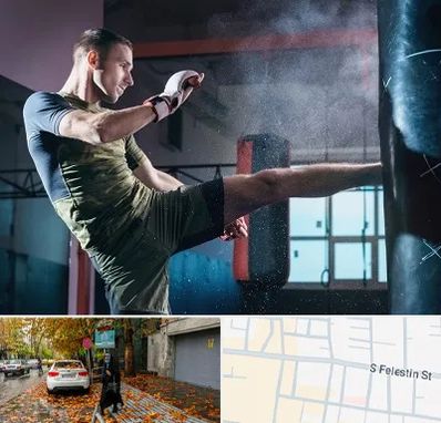 باشگاه کیک بوکسینگ در خیابان فلسطین