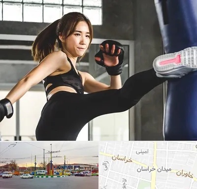 باشگاه کیک بوکسینگ بانوان در میدان خراسان