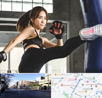 باشگاه کیک بوکسینگ بانوان در خیابان ملاصدرا شیراز