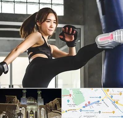 باشگاه کیک بوکسینگ بانوان در زرگری شیراز