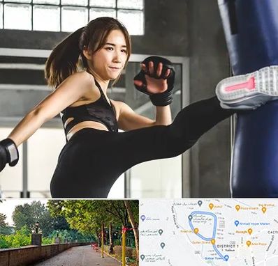 باشگاه کیک بوکسینگ بانوان در فلکه گاز رشت