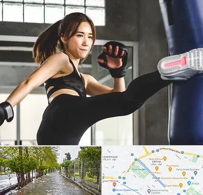 باشگاه کیک بوکسینگ بانوان در خیابان ارم شیراز