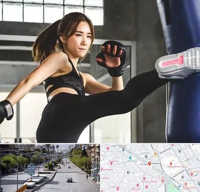 باشگاه کیک بوکسینگ بانوان در خیابان زند شیراز