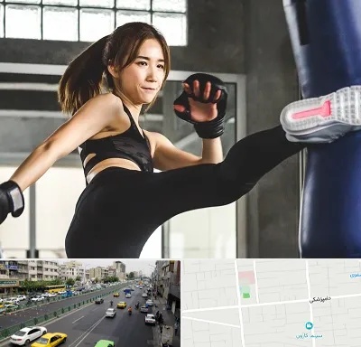 باشگاه کیک بوکسینگ بانوان در خیابان دامپزشکی