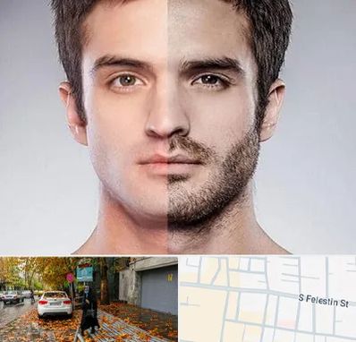 کاشت ریش و سبیل در خیابان فلسطین