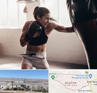 باشگاه بوکس بانوان در شهرک گلستان شیراز