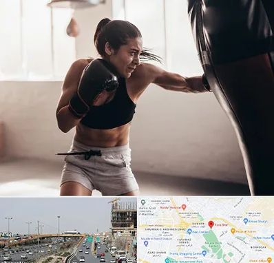 باشگاه بوکس بانوان در بلوار توس مشهد