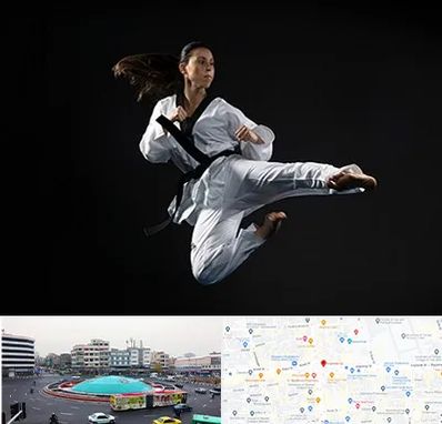 مربی رزمی خانم در میدان انقلاب