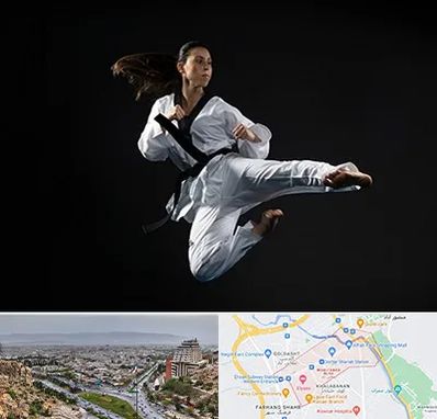 مربی رزمی خانم در معالی آباد شیراز