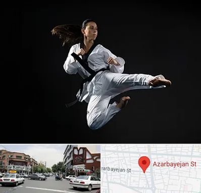 مربی رزمی خانم در خیابان آذربایجان