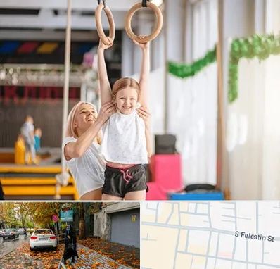 باشگاه ژیمناستیک کودکان در خیابان فلسطین