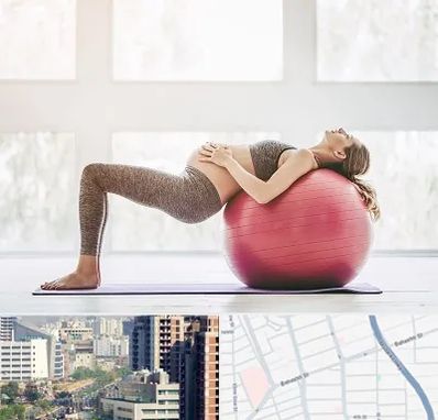 کلاس ورزش بارداری در خیابان بهشتی