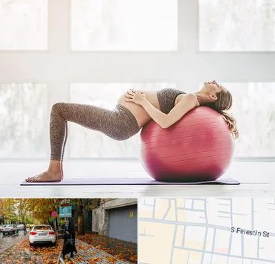 کلاس ورزش بارداری در خیابان فلسطین