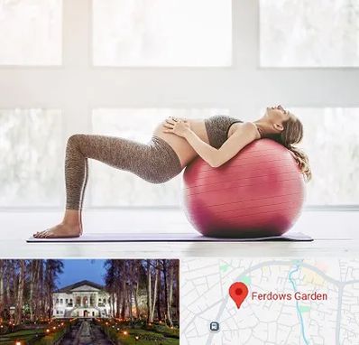 کلاس ورزش بارداری در باغ فردوس