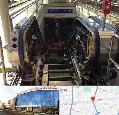 قطعات پله برقی در نصف راه تبریز