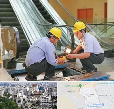 نصاب پله برقی در ولنجک 