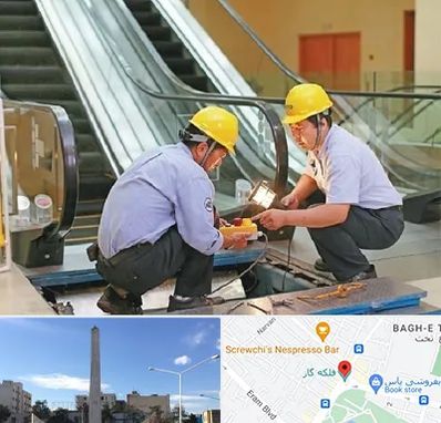 نصاب پله برقی در فلکه گاز شیراز